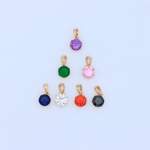 "Sparkling White Round Pendant in Gold Finish for Daily Elegant Wear, XPPT1678 - Picture 8 of 13